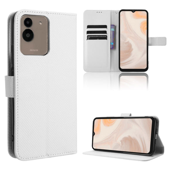 For Aiwa Phone B-2 JA3-SMP0602 Diamond Texture Leather Phone Case(White)