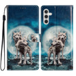For Samsung Galaxy A25 5G Colored Drawing Leather Phone Case(Twin Wolves) - free shipping - PMC TechLife - Order now!