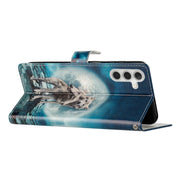 For Samsung Galaxy A25 5G Colored Drawing Leather Phone Case(Twin Wolves)