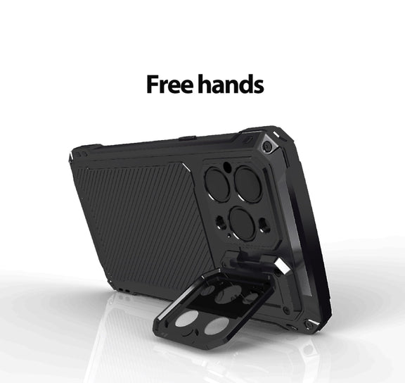 For iPhone 14 Pro Max LK MagSafe Shockproof Life Water-resistant Dustproof Metal Phone Case(Black)