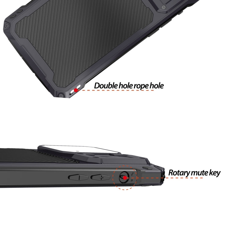 For iPhone 14 Pro Max LK MagSafe Shockproof Life Water-resistant Dustproof Metal Phone Case(Black)