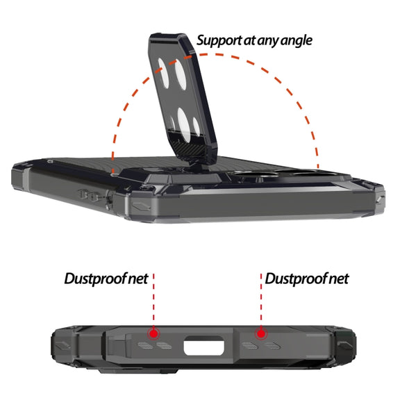 For iPhone 14 Pro Max LK MagSafe Shockproof Life Water-resistant Dustproof Metal Phone Case(Black)