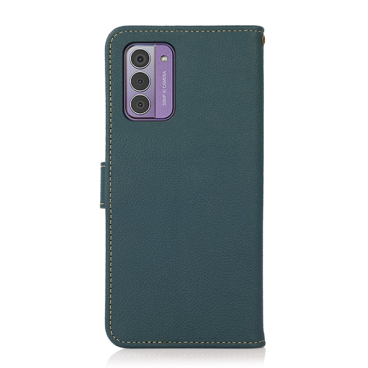 For Nokia G42 KHAZNEH Custer Genuine Leather RFID Phone Case(Green)