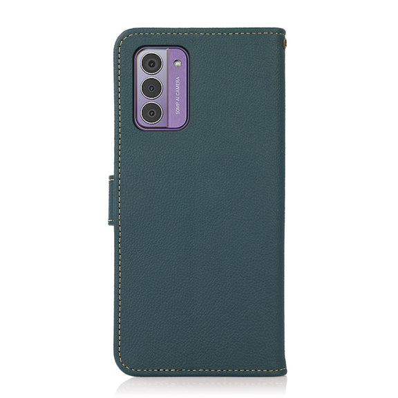 For Nokia G42 KHAZNEH Custer Genuine Leather RFID Phone Case(Green)
