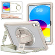 For iPad 2025 / 2022 Heavy Duty Hybrid Tablet Case with Hand Grip & Strap(Khaki) - free shipping - PMC TechLife - Order now!