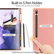For Samsung Galaxy Tab S9+ DUX DUCIS Domo Series Cloth Texture Magnetic Leather Tablet Case(Pink)