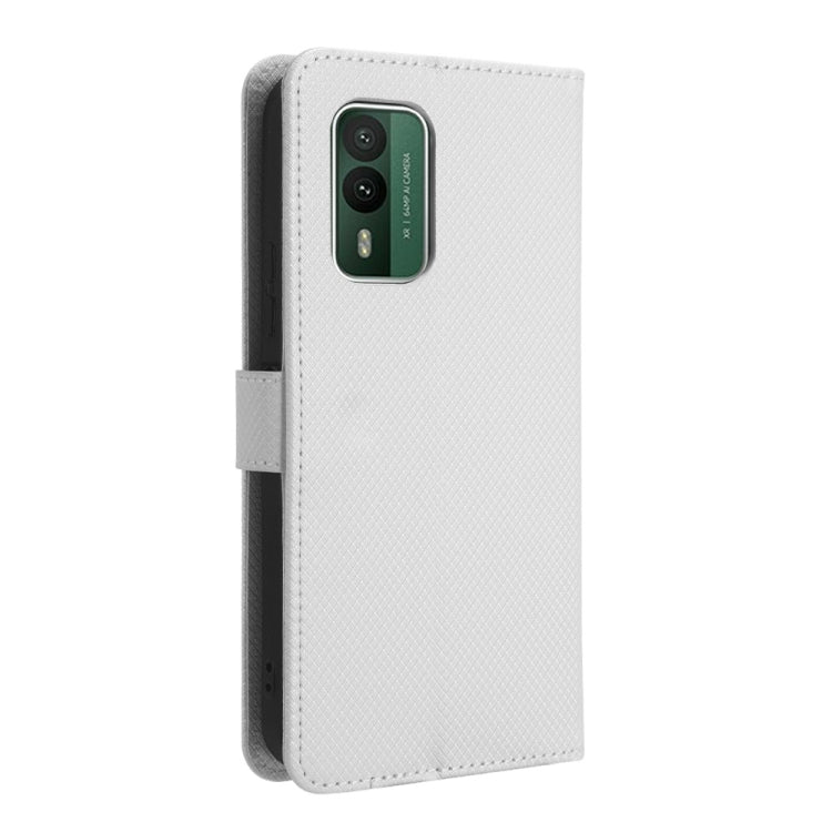 For Nokia XR21 Diamond Texture Leather Phone Case(White)