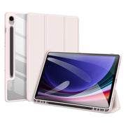 For Samsung Galaxy Tab S10 FE / S9 FE / S9 DUX DUCIS TOBY Series Antiskid Leather Tablet Case with Sleep / Wake-up Function(Pink)