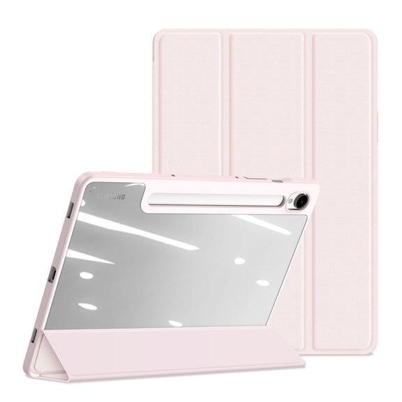 For Samsung Galaxy Tab S10 FE / S9 FE / S9 DUX DUCIS TOBY Series Antiskid Leather Tablet Case with Sleep / Wake-up Function(Pink)