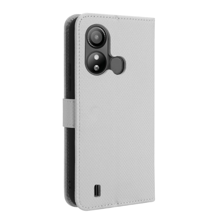For ZTE Blade L220 Diamond Texture Leather Phone Case(White)