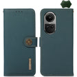 For OPPO Reno10 Global / 10 Pro Global KHAZNEH Custer Texture RFID Genuine Leather Phone Case(Green) - free shipping - PMC TechLife - Order now!
