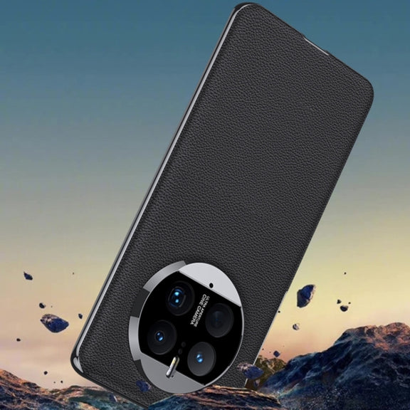 For Huawei Mate 50 Pro GKK Electroplating Leather Surface Phone Case(Black)
