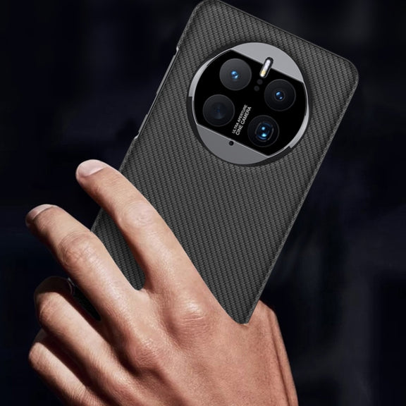 For Huawei Mate 50 GKK Electroplating Leather Surface Phone Case(Carbon Fiber)