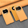 For Huawei Mate 40 Pro GKK Electroplating Leather Surface Phone Case(Yellow) - Huawei Cases by GKK | Online Shopping South Africa | PMC TechLife | Buy Now Pay Later Mobicred