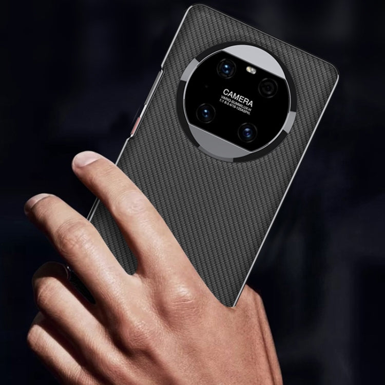 For Huawei Mate 40 GKK Electroplating Leather Surface Phone Case(Carbon Fiber)