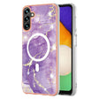 For Samsung Galaxy A34 5G Marble Pattern Dual-side IMD Magsafe TPU Phone Case(Purple 002) - Galaxy Phone Cases by PMC TechLife | Online Shopping South Africa | PMC TechLife