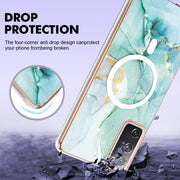 For Samsung Galaxy S20 FE 5G&4G / S20 Lite / S20 Fan Edition Marble Pattern Dual-side IMD Magsafe TPU Phone Case(Green 003)