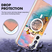 For Samsung Galaxy S22+ 5G Marble Pattern Dual-side IMD Magsafe TPU Phone Case(Dream Butterfly)