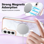 For Samsung Galaxy S23 5G Marble Pattern Dual-side IMD Magsafe TPU Phone Case(White 006)