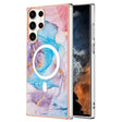 For Samsung Galaxy S23 Ultra 5G Marble Pattern Dual-side IMD Magsafe TPU Phone Case(Blue Marble) - Galaxy S23 Ultra 5G Cases by PMC TechLife | Online Shopping South Africa | PMC TechLife