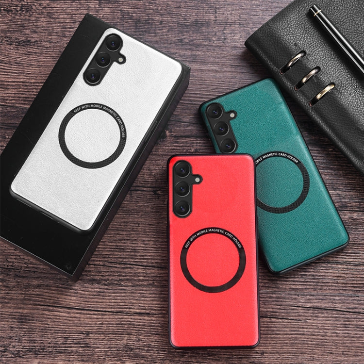 For Samsung Galaxy S23 FE 5G MagSafe Magnetic PU Phone Case(Red)