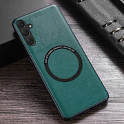 For Samsung Galaxy S23 FE 5G MagSafe Magnetic PU Phone Case(Green)