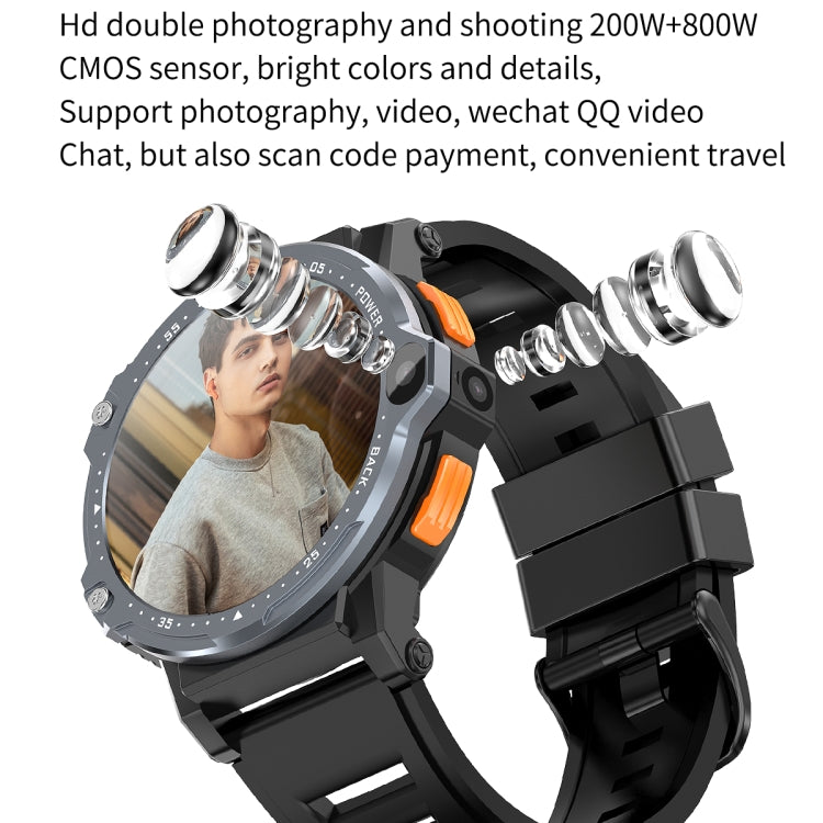 ZGP PG999 1.54 inch HD Round Screen 4G Smart Watch Android 8.1, Specification:2GB+16GB(Silver)