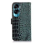 For Honor 90 Lite 5G / X50i Crocodile Top Layer Cowhide Leather Phone Case(Green)