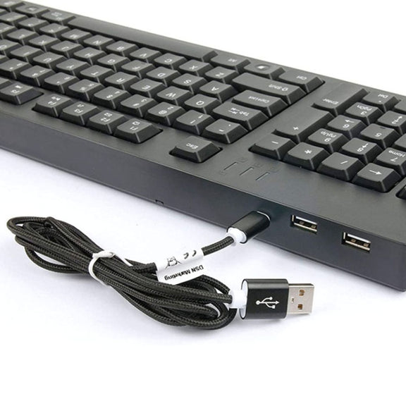 Wired USB Left Hand Keyboard with Dual HUB Function(Black)