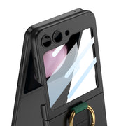 For Samsung Galaxy Z Flip5 GKK Integrated Ultrathin Shockproof Phone Case with Ring Wrist Strap(Green)
