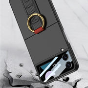 For Samsung Galaxy Z Flip4 5G GKK Integrated Ultrathin Shockproof Phone Case with Ring Wrist Strap(Black)