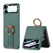 For Samsung Galaxy Z Flip3 5G GKK Integrated Ultrathin Shockproof Phone Case with Ring Wrist Strap(Green)