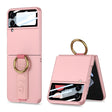 For Samsung Galaxy Z Flip3 5G GKK Integrated Ultrathin Shockproof Phone Case with Ring Wrist Strap(Pink) - Galaxy Phone Cases by GKK | Online Shopping South Africa | PMC TechLife | Buy Now Pay Later Mobicred