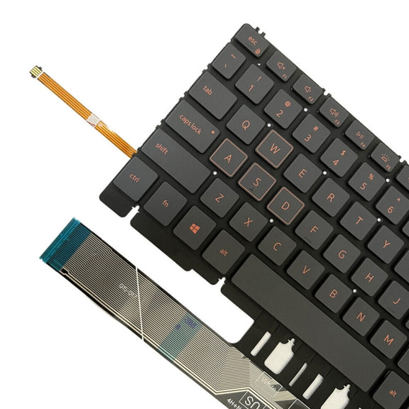 For Dell Inspiron G15 5510 5511 5515 5520 US Version Orange Backlight Laptop Keyboard(Black)