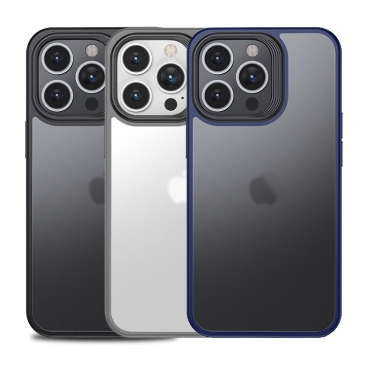 For iPhone 15 Pro Max Shield Frosted Skin Feel Phone Case(Blue)