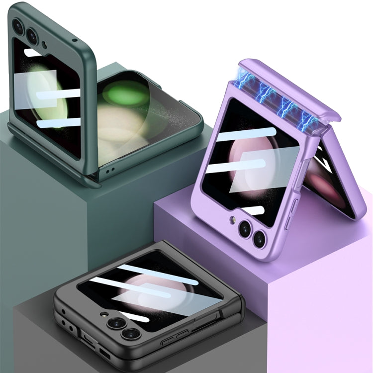 For Samsung Galaxy Z Flip5 GKK Integrated Magnetic Full Coverage Folding Phone Case(Black)