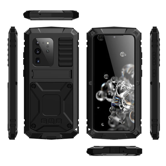 For Samsung Galaxy S20 Plus R-JUST Water-resistant Shockproof Dustproof Metal + Silicone Protective Case(Black)
