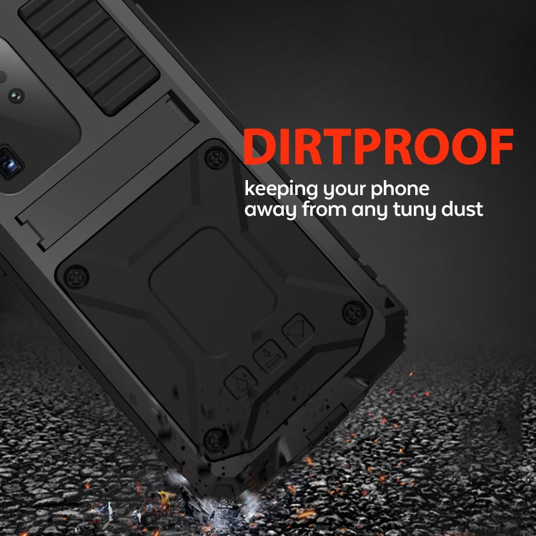 For Samsung Galaxy S20 Plus R-JUST Water-resistant Shockproof Dustproof Metal + Silicone Protective Case(Black)