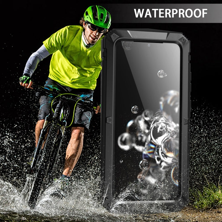 For Samsung Galaxy S20 Plus R-JUST Water-resistant Shockproof Dustproof Metal + Silicone Protective Case(Black)