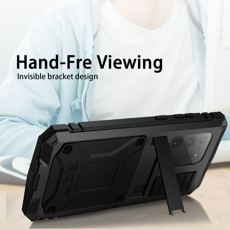 For Samsung Galaxy S20 Ultra R-JUST Water-resistant Shockproof Dustproof Metal + Silicone Protective Case(Black)