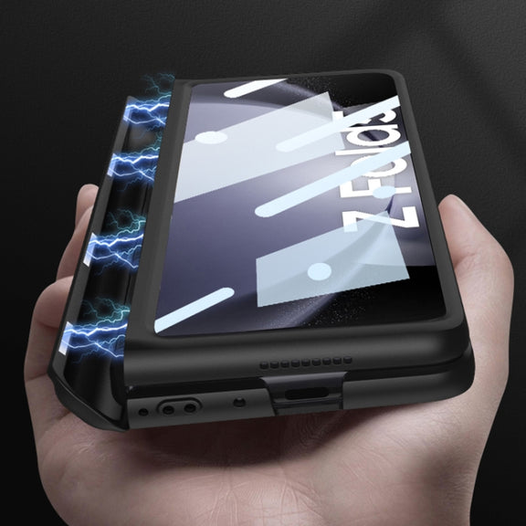 For Samsung Galaxy Z Fold5 GKK Full Coverage Magnetic Fold Hinge Phone Case with Pen Slots(Night Green)