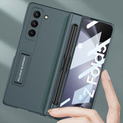 For Samsung Galaxy Z Fold5 GKK Full Coverage Magnetic Fold Hinge Phone Case with Pen Slots(Grey)