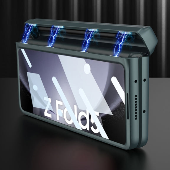 For Samsung Galaxy Z Fold5 GKK Integrated Magnetic Full Coverage Phone Flip Case with Pen Box(Silver)