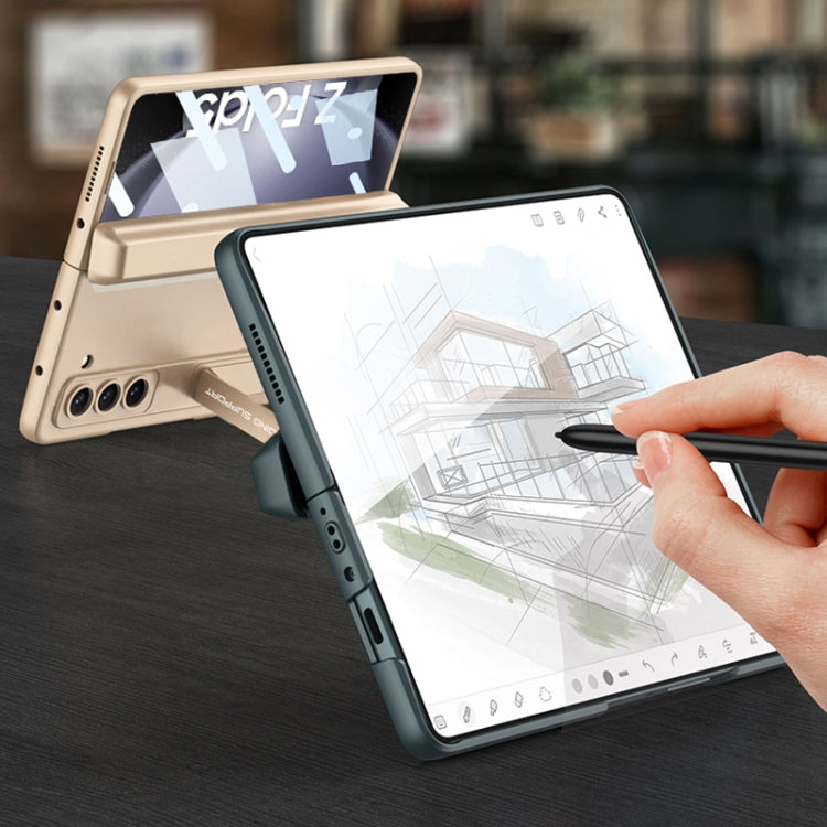For Samsung Galaxy Z Fold5 GKK Magnetic Full Coverage Phone Flip Case with Pen Box(Silver)