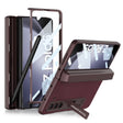 For Samsung Galaxy Z Fold5 GKK Integrated Magnetic Flip Plain Leather Phone Case with Pen Box(Wine Red) - free shipping - PMC TechLife - Order now!