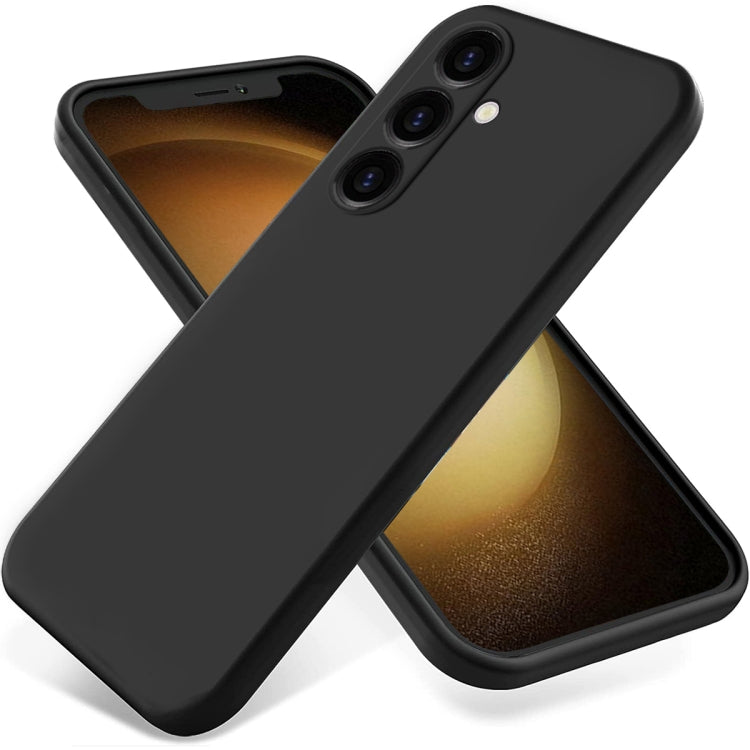 For Samsung Galaxy A05s Solid Color Liquid Silicone Dropproof Full Coverage Phone Case(Black)