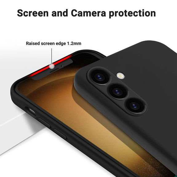 For Samsung Galaxy A05s Solid Color Liquid Silicone Dropproof Full Coverage Phone Case(Black)