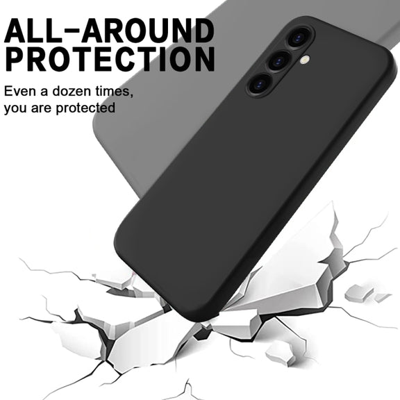 For Samsung Galaxy A05s Solid Color Liquid Silicone Dropproof Full Coverage Phone Case(Black)