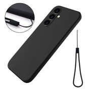 For Samsung Galaxy A05s Solid Color Liquid Silicone Dropproof Full Coverage Phone Case(Black)