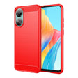 For OPPO A78 4G Brushed Texture Carbon Fiber TPU Phone Case(Red) - OPPO Cases by PMC TechLife | Online Shopping South Africa | PMC TechLife | Buy Now Pay Later Mobicred